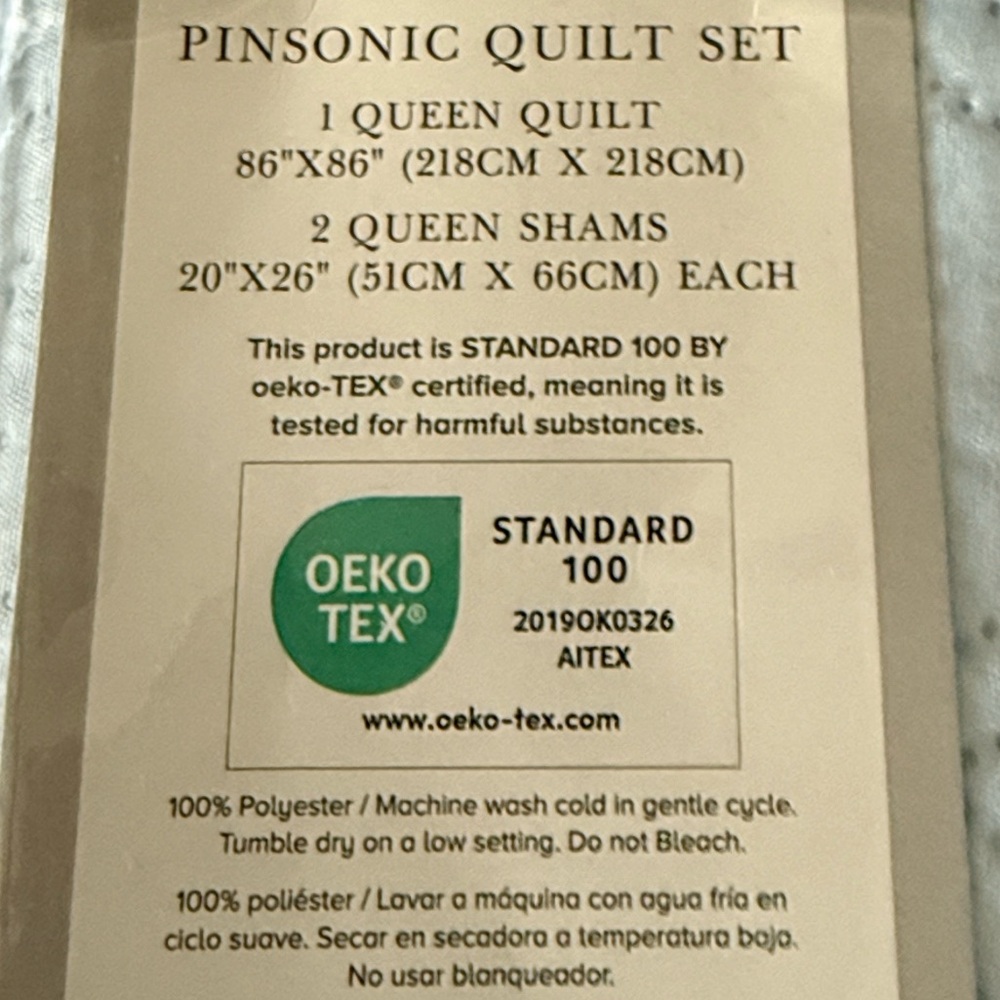 Queen Light Blue Quilt Bedding Set - Picture 4 of 4